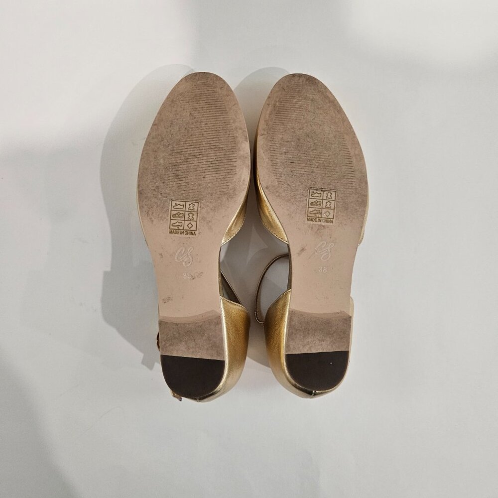 Charlie Stone Flats, Singapore (Metallic Gold),EU 38/Sz 8, Inner Wedge,Leather - Picture 10 of 11